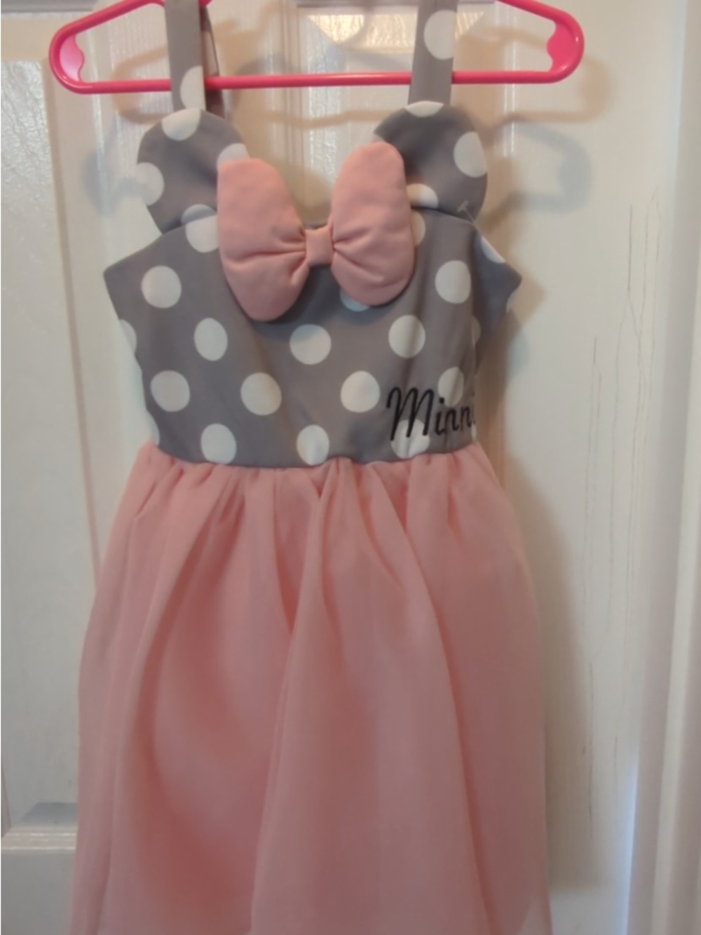 Disney Pink and Gray Polka Dot Minnie Dress